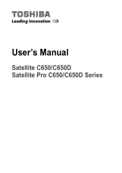 Toshiba Satellite C650 PSC12C-06700S Users Manual Canada; English