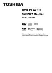 Toshiba SD-2805U Owner's Manual - English