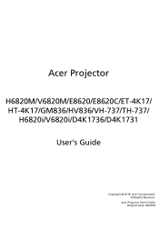 Acer V6820M User Manual