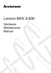 Lenovo Miix 3-830 Hardware Maintenance Manual - Lenovo MIIX 3-830
