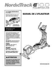 NordicTrack E 10.0 Elliptical French Manual