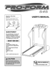 ProForm 545 Treadmill Uk Manual