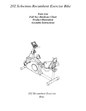 Schwinn 202 Recumbent Bike Assembly Manual