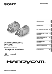 Sony DCR-SX44/R Handycam® Handbook