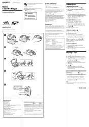 Sony WM-FS222 Primary User Manual