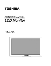 Toshiba P47LHA Owners Manual