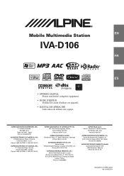 Alpine IVA D106 Owner's Manual