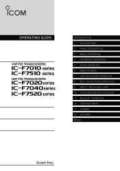 Icom F7000 Series Operating Guide