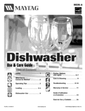 Maytag MDBH945AWB Use and Care Guide