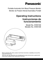 Panasonic EW3109ACW Operating Instructions