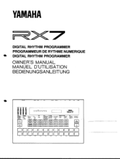 Yamaha RX7 Owner's Manual (image)