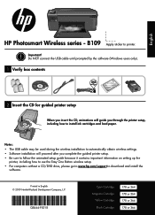 HP Photosmart Wireless Printer - B109 Reference Guide