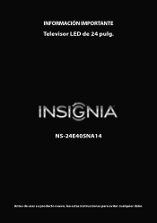 Insignia NS-24E40SNA14 User Manual (Spanish)