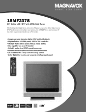 Magnavox 15MF237S Product Spec Sheet