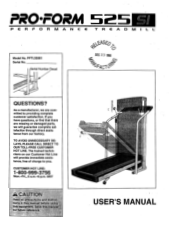 ProForm 525 Si Treadmill English Manual