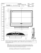 Sony KDL-26M3000 Dimensions Diagram