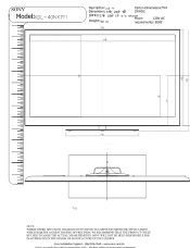 Sony KDL-40NX711 Dimensions Diagram