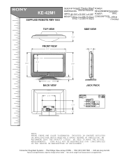 Sony KE-42M1 Dimensions Diagram