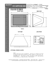 Sony KV-32FS200 Dimensions DIagrams