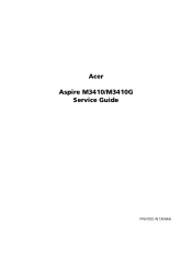 Acer Aspire M3410 Acer Aspire M3410 Desktop Service Guide