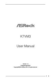 ASRock K7VM3 User Manual