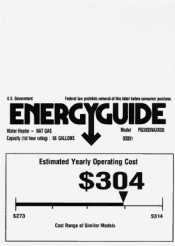 GE PG38S09AXK Energy Guide