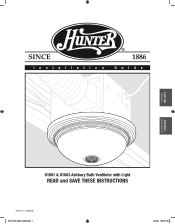 Hunter 81001 Owner's Manual