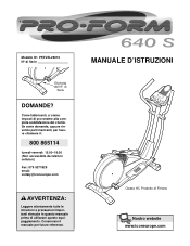 ProForm 640s Italian Manual