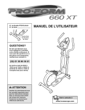 ProForm 660 Xt French Manual