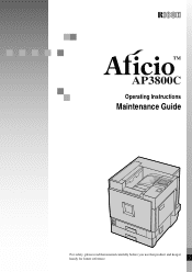 Ricoh 3800C Maintenance Guide