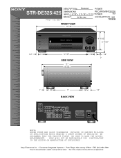 Sony STR-DE425 Dimensions Diagram