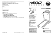 Weslo Cadence 70 Instruction Manual