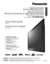 Panasonic 65PZ750U Quick Start Guide