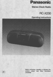 Panasonic RCX230 RCX230 User Guide