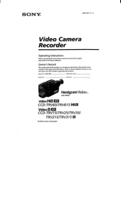 Sony CCD-TRV215 Operating Instructions  (primary manual)