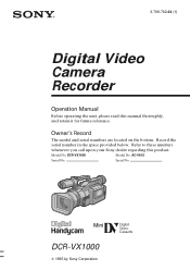Sony DCR-VX1000 Operation Manual