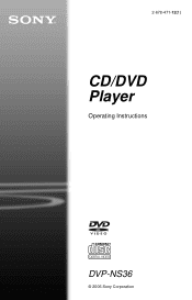 Sony DVPNS36B Operating Instructions