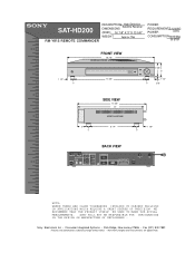 Sony SAT-HD200 Dimensions Diagrams
