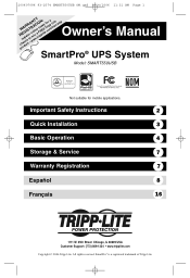 Tripp Lite SMART550USB Owner's Manual for SMART550USB UPS 932574