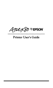 Epson Apex 80 User Manual