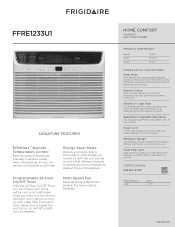 Frigidaire FFRE1233U1 Product Specifications Sheet