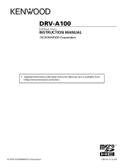 Kenwood DRV-A100 Operation Manual