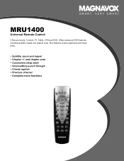 Magnavox MRU1400 Product Spec Sheet