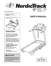 NordicTrack T 5.7 Treadmill English Manual