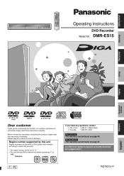 Panasonic DMR-ES15S Dvd Recorder - English/spanish