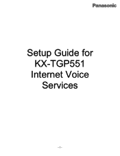Panasonic KX-TGP551T04 Setup Guide
