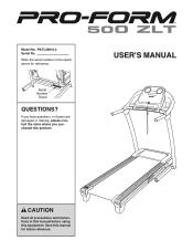 ProForm 500 Zlt Treadmill English Manual