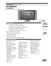 Sony KE-50XBR900 Marketing Specifications