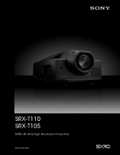 Sony SRXT110 Product Brochure (SRX-T110 / T105 SXRD 4K Ultra-high Resolution Projectors)