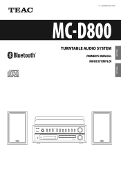TEAC MC-D800 Owner's Manual (English, Français)